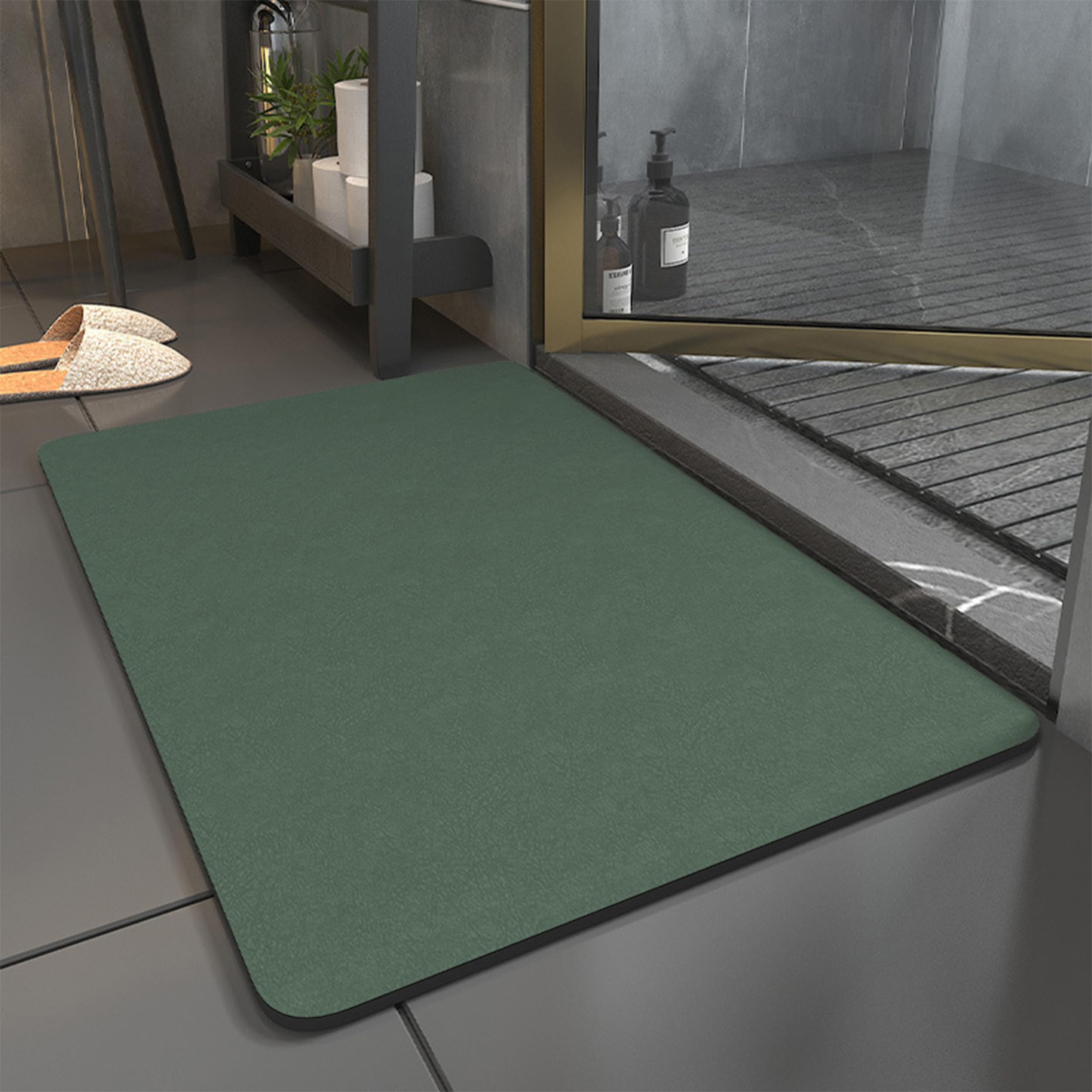 Amazon | Pracfalt バスマット 珪藻土 速乾 抗菌 50×80cm お風呂 足